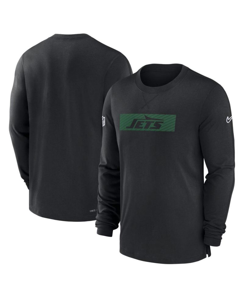 Men's Black New York Jets Sideline Player Performance Long Sleeve T-Shirt