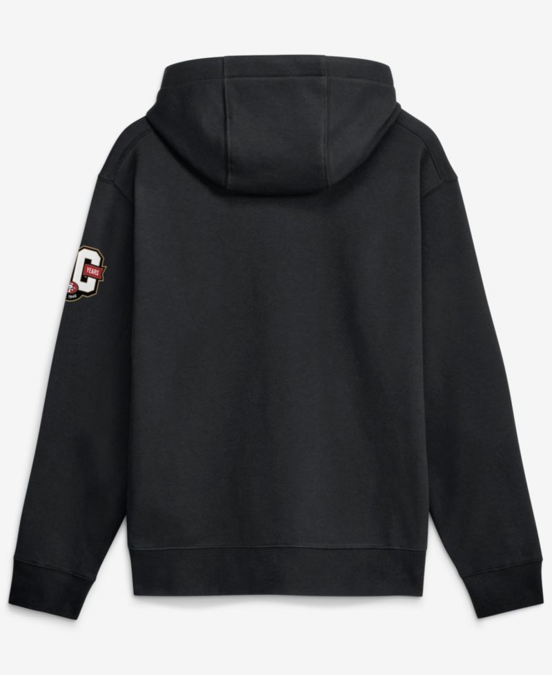 Men's Black San Francisco 49ers 80th Anniversary Goal Line Club Fleece Hoodie
