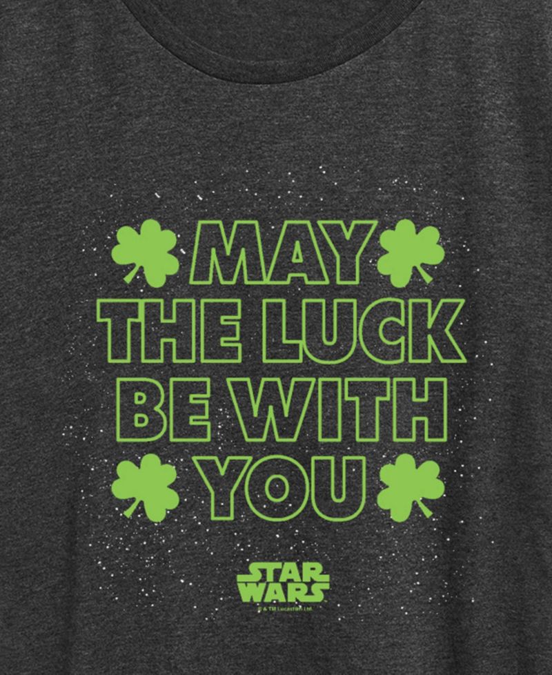 Plus Size Star Wars St. Patrick's Day May the Luck Be with You Graphic T-Shirt
