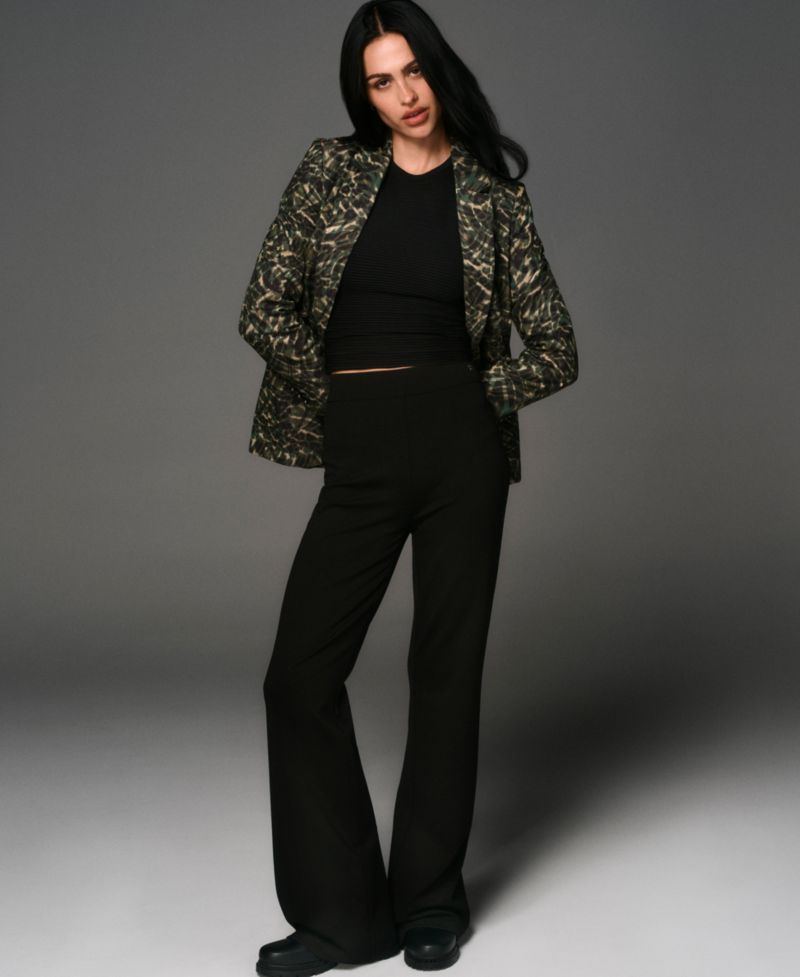 Women's Stud Detail Pull-On Wide-Leg Ponte Pants