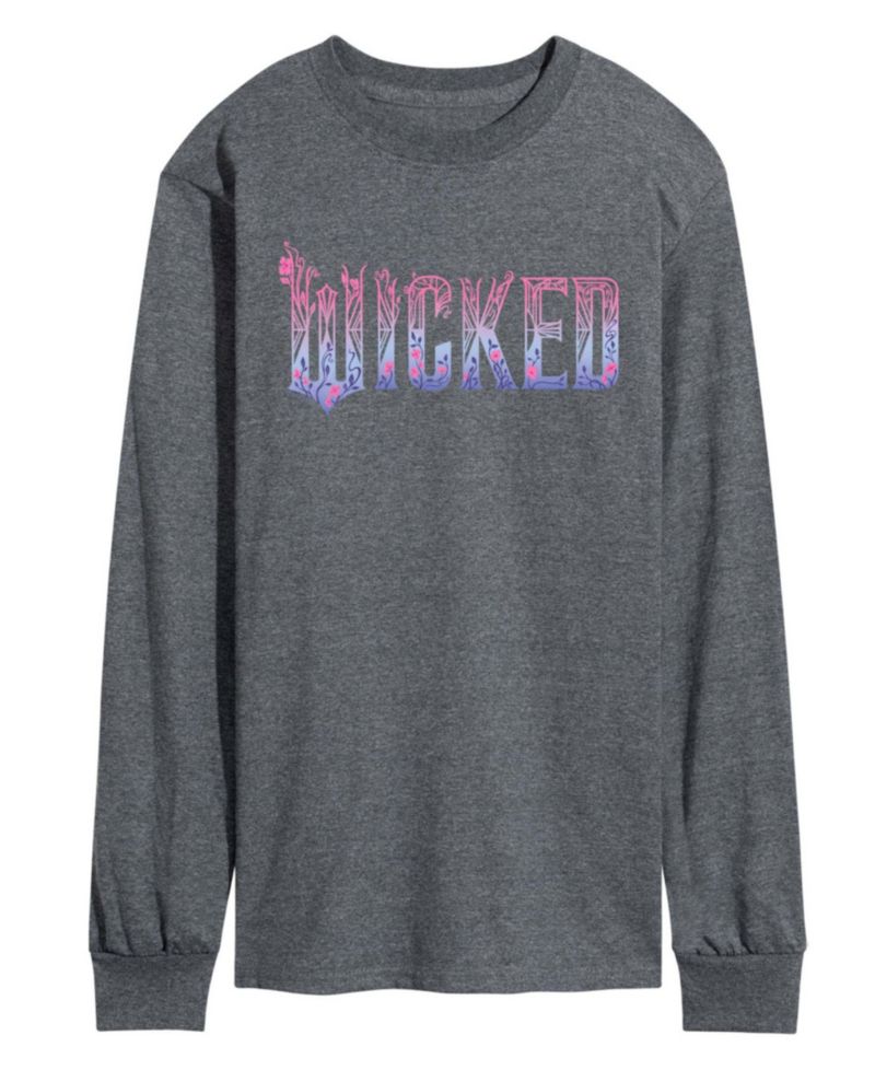 Men's Wicked Part 2 Ombre Logo Graphic Printed Long-Sleeve T-Shirt