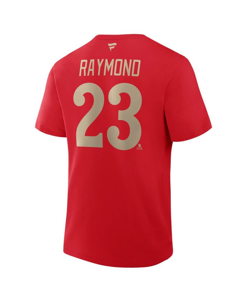 Men's Lucas Raymond Red Detroit Red Wings Centennial Authentic Stack Name & Number T-Shirt