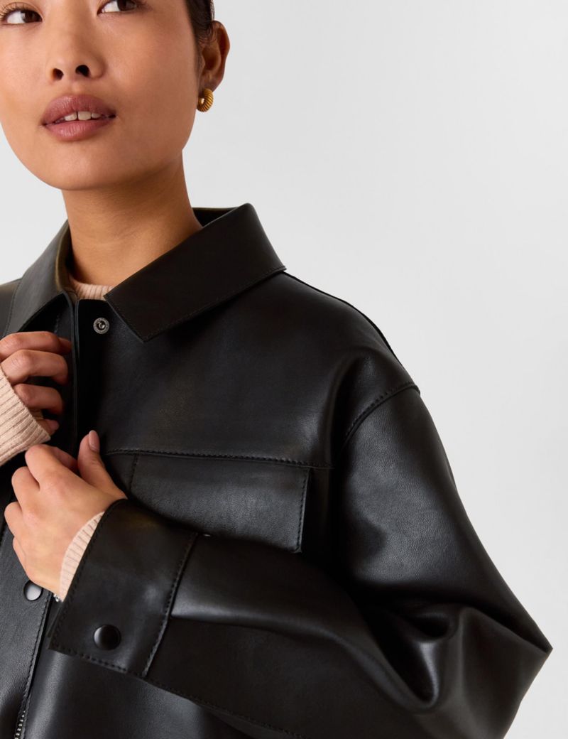 Women's Clean Bonded Leather Jacket