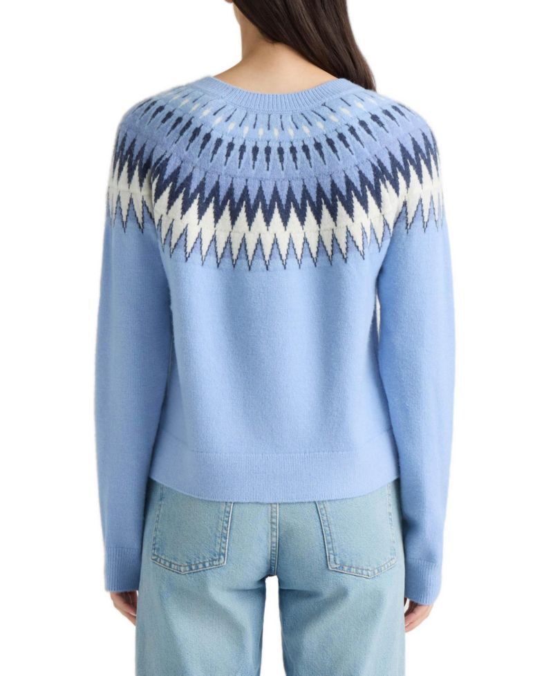 Women's Fair Isle Sweater with Rhinestone Embellishments