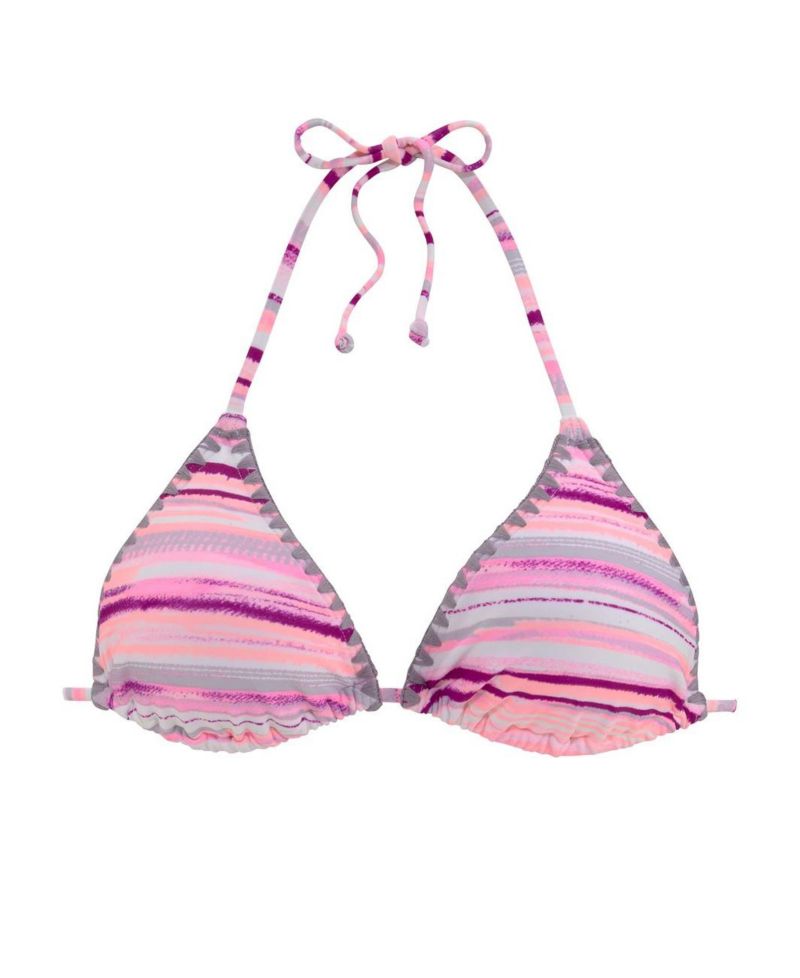 Women's Printed Crochet Triangle Bikini Top