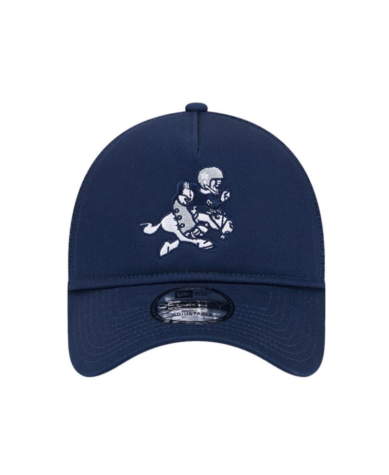Men's Navy Dallas Cowboys Retro Main A-Frame Trucker 9FORTY Adjustable Hat