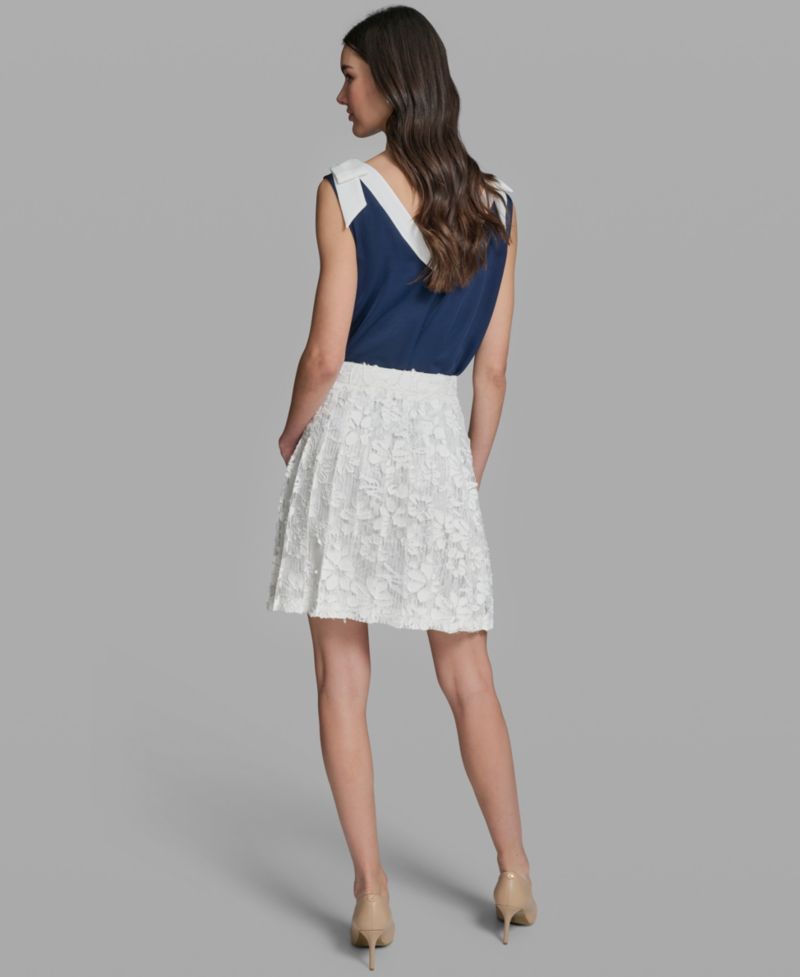 Women's Laced Pleated Midi Skirt