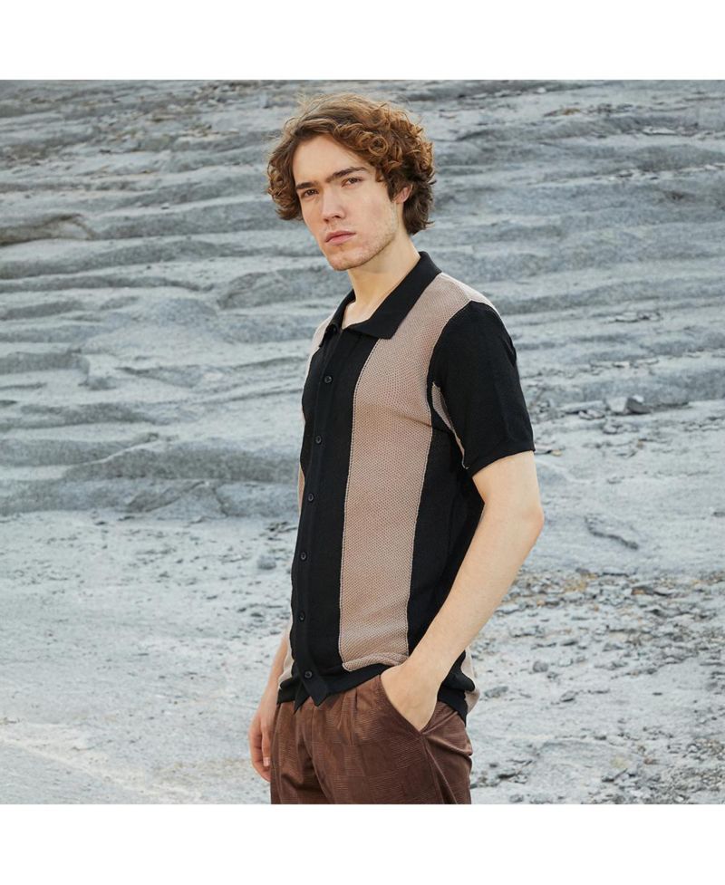 Men's Panel-Knit Slim-Fit Shirt