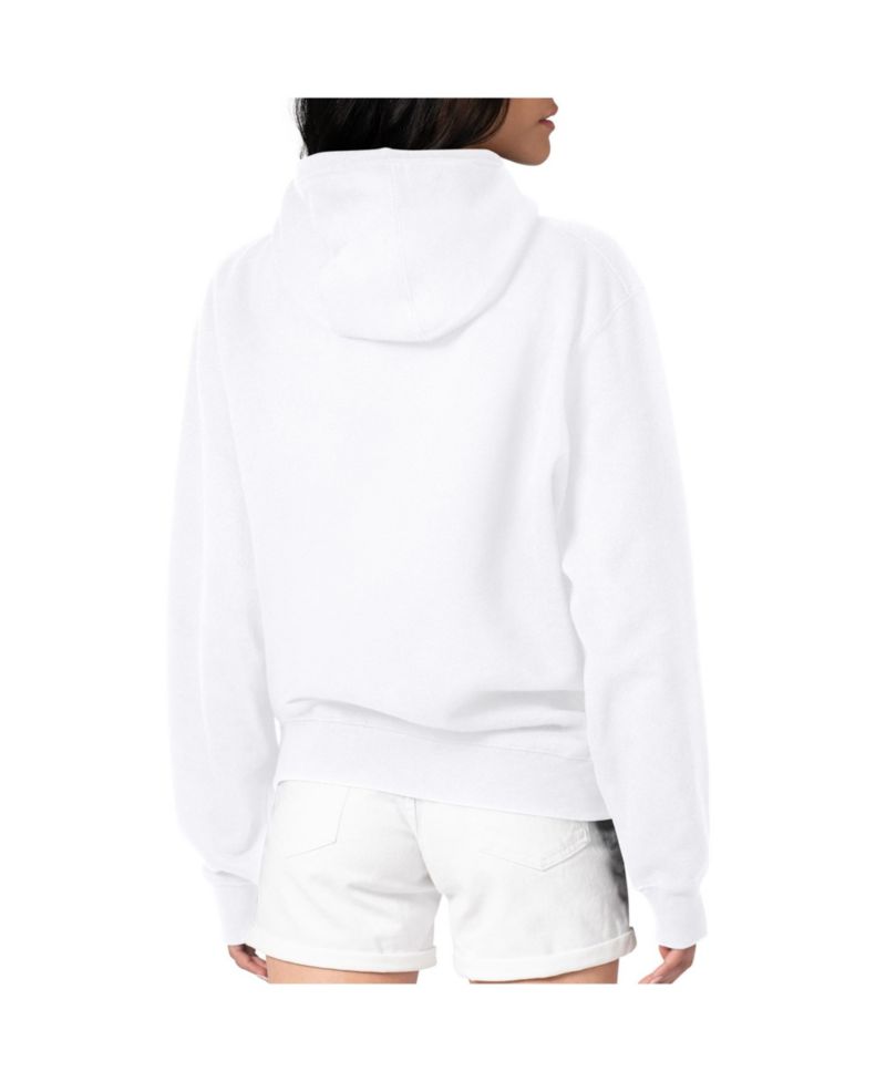 Women's White Kansas City Chiefs Team Logo Graphic Fleece Tri-Blend Pullover Hoodie