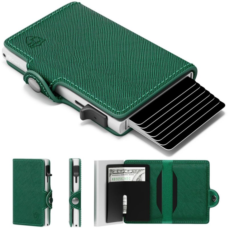 RFID Pop Up Wallet for Women - Slim Minimalist Credit Card Holder (4-6 Card Capacity) - Aluminum Metal Case