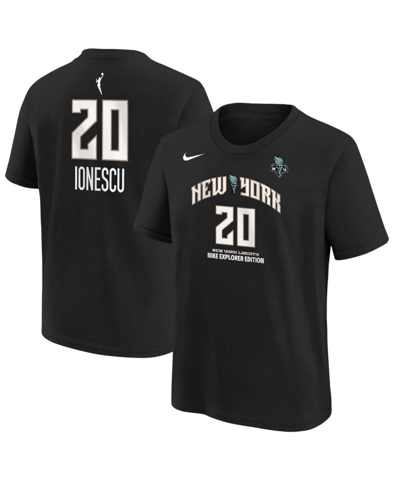 Big Boys and Girls Sabrina Ionescu Black New York Liberty Explorer Edition Name & Number T-Shirt