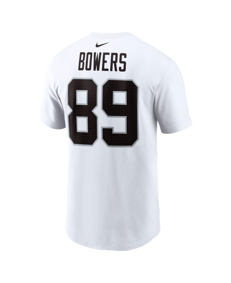 Men's Brock Bowers White Las Vegas Raiders Name & Number T-Shirt