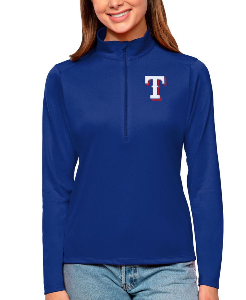Women's Royal Texas Rangers Tribute Quarter-Zip Pullover Top