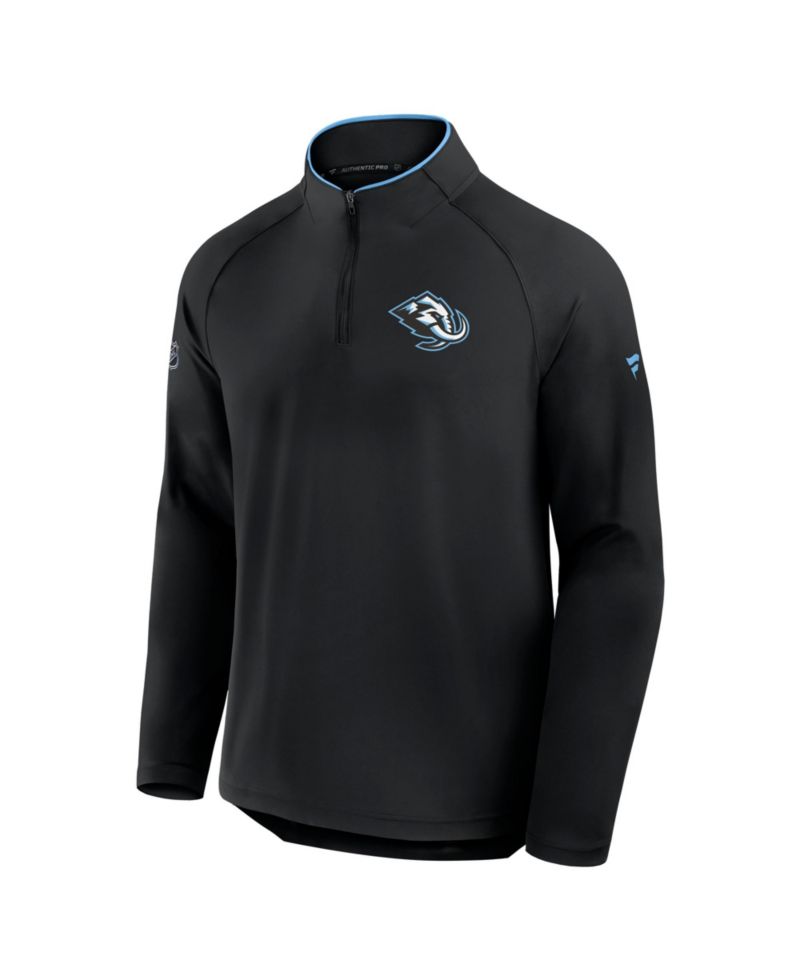 Men's Black Utah Mammoth Authentic Pro Rink Lightweight Quarter-Zip Pullover