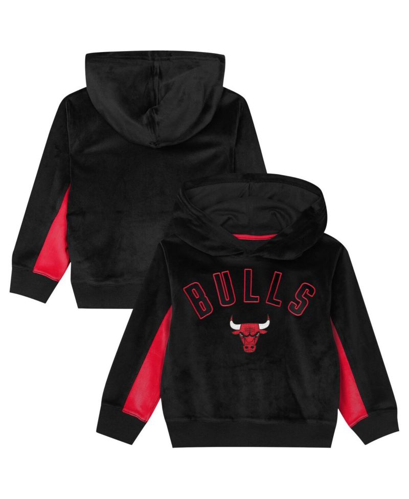 Preschool Black Chicago Bulls Velour Hoodie