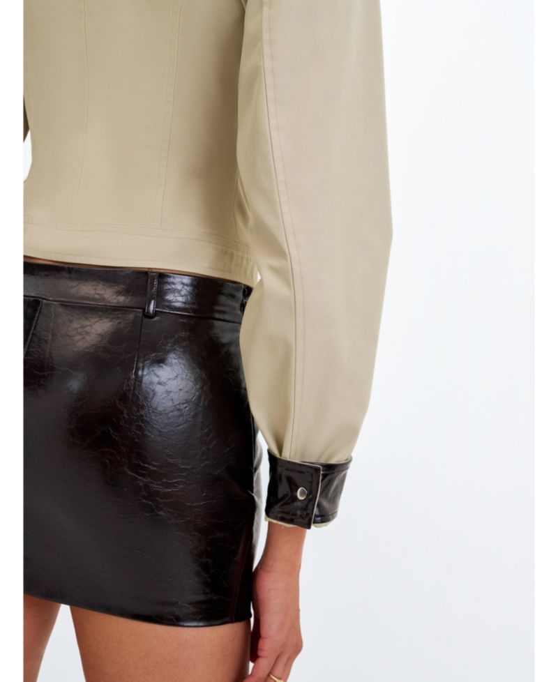 Women's Vivian Mocha Faux Leather Low-Rise Mini Skirt