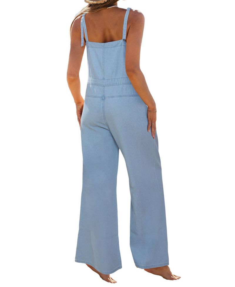 Women's Denim Square Neck Jumpsuit