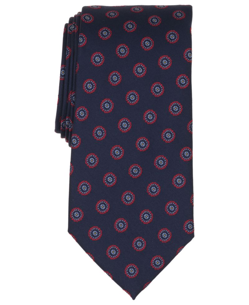 Men's Circle Flower Medallion Classic Tie