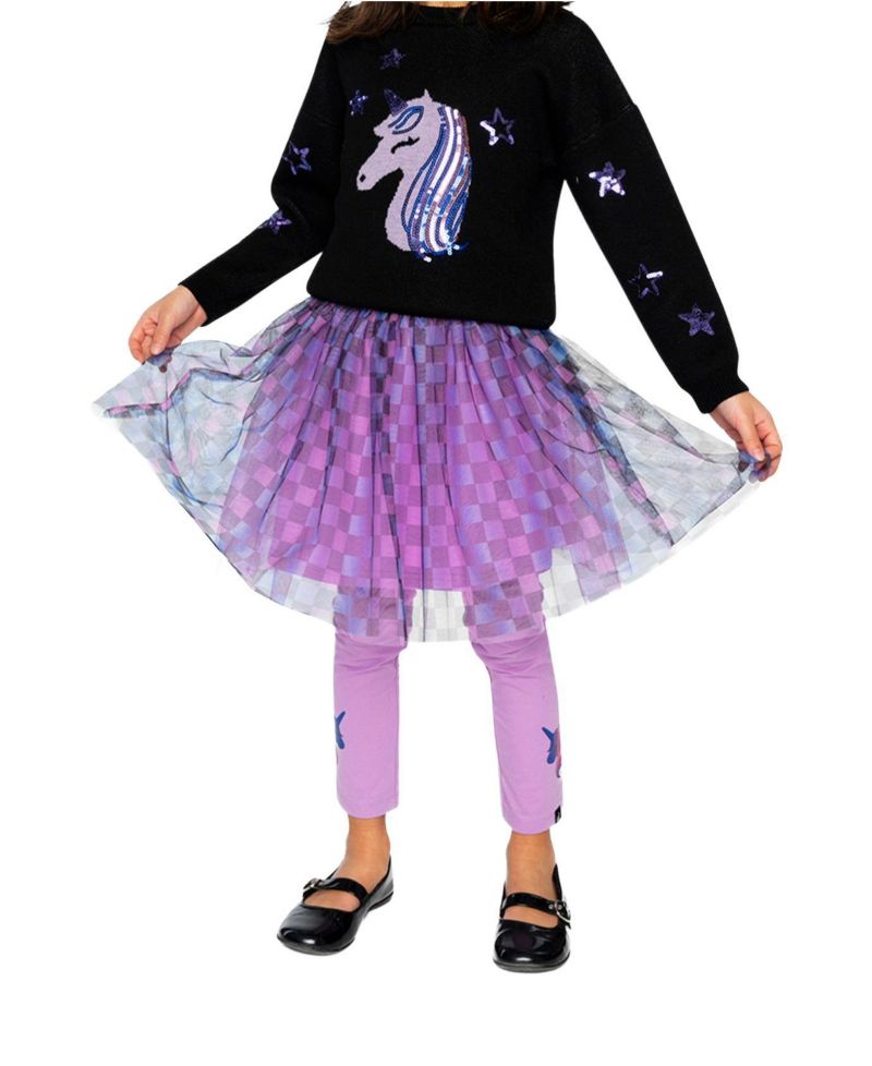 Little and Big Girl ( size 6 to 12 ) Skirt Checkered Print
