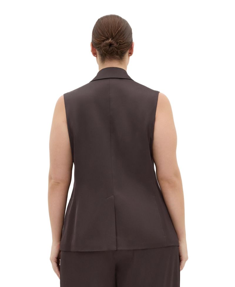 Plus Size Rylie Satin Double-Breasted Tailored-Fit Vest