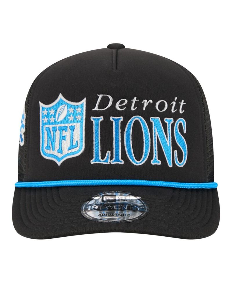 Men's Black Detroit Lions Throwback Foam 19TWENTY Adjustable Hat