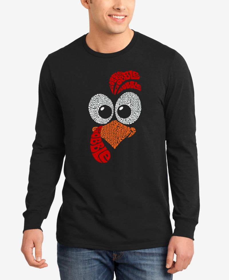 Men's Turkey Face Word Art Long Sleeve T-Shirt