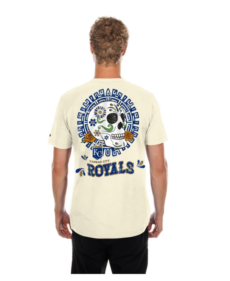 Men's Natural Kansas City Royals Dia de los Muertos Sugar Skull T-Shirt