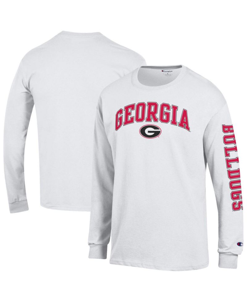 Men's Red Georgia Bulldogs Arch Over Logo 2-Hit Long Sleeve T-Shirt