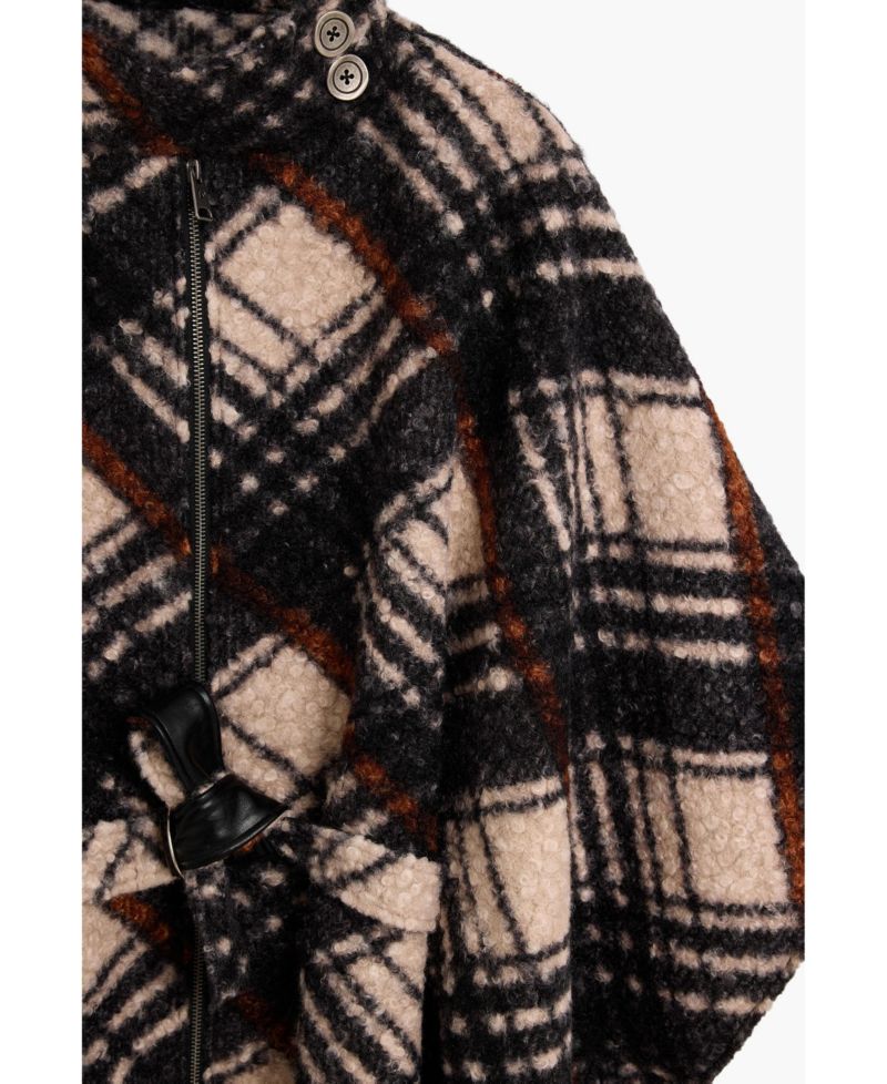 Women's Checkered Poncho