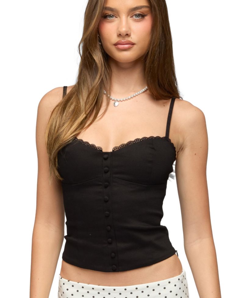 Women's Helenna Button Front Lace Up Top