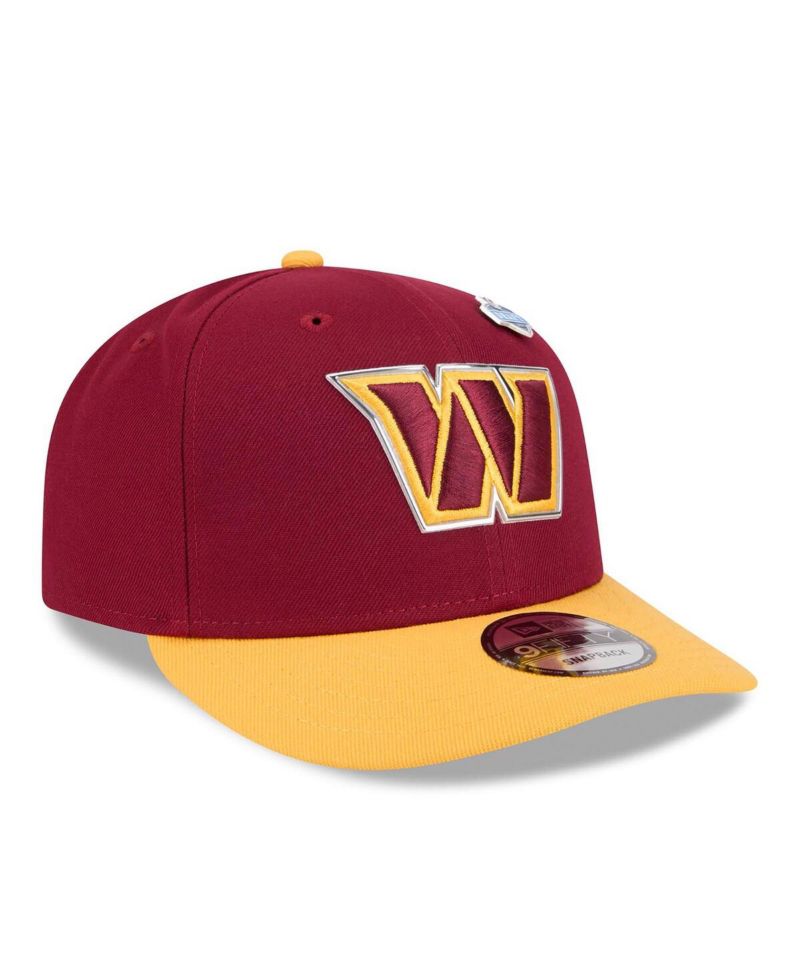 Men's Burgundy/Gold Washington Commanders 2026 NFL Draft On Stage Pre-Curved 9FIFTY Snapback Hat