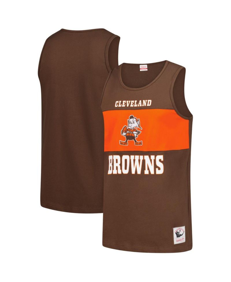 Men's Brown Cleveland Browns Retro Color Block Tank Top