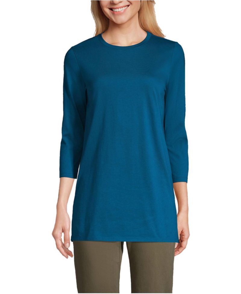 Women's 3/4 Sleeve Cotton Supima Tunic Top