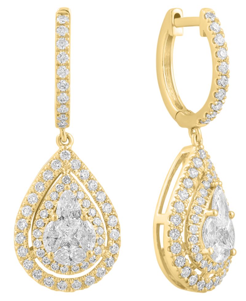 Diamond Drop Earrings (1-1/8 ct. t.w.) in 14k Yellow Gold