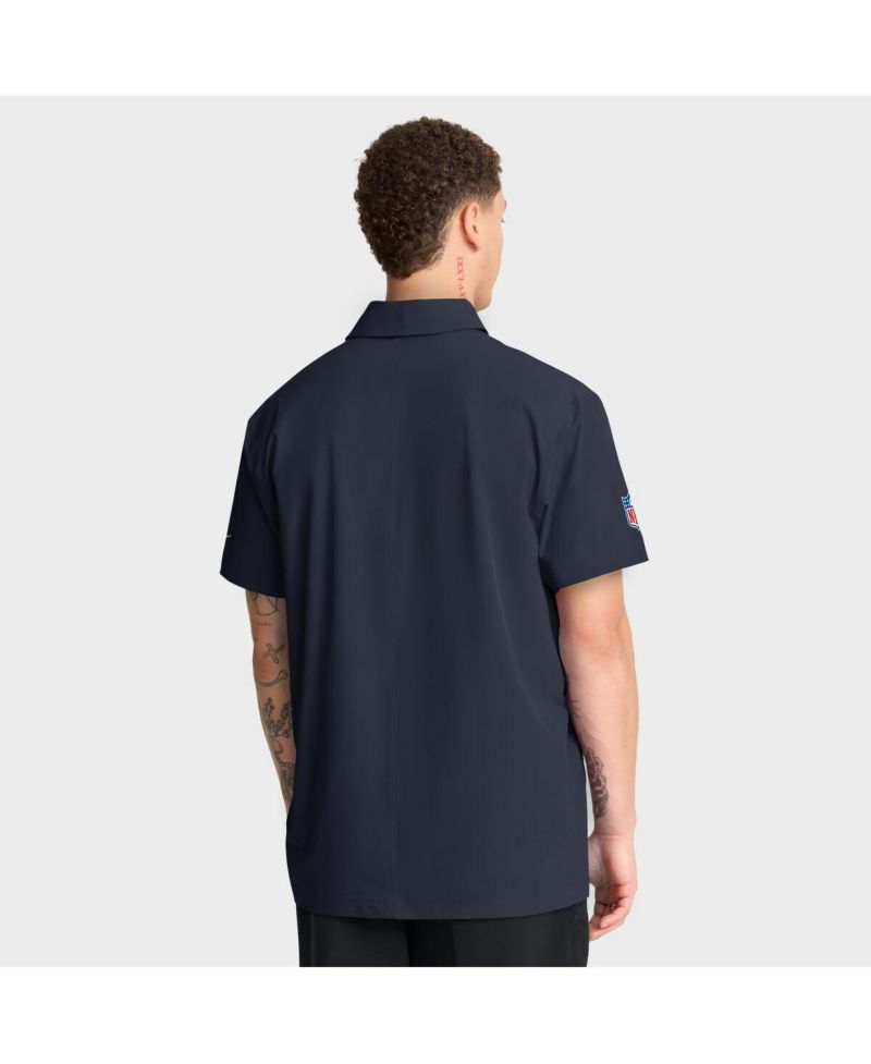 Men's Navy Chicago Bears Sideline City Pride Woven Performance Polo Shirt