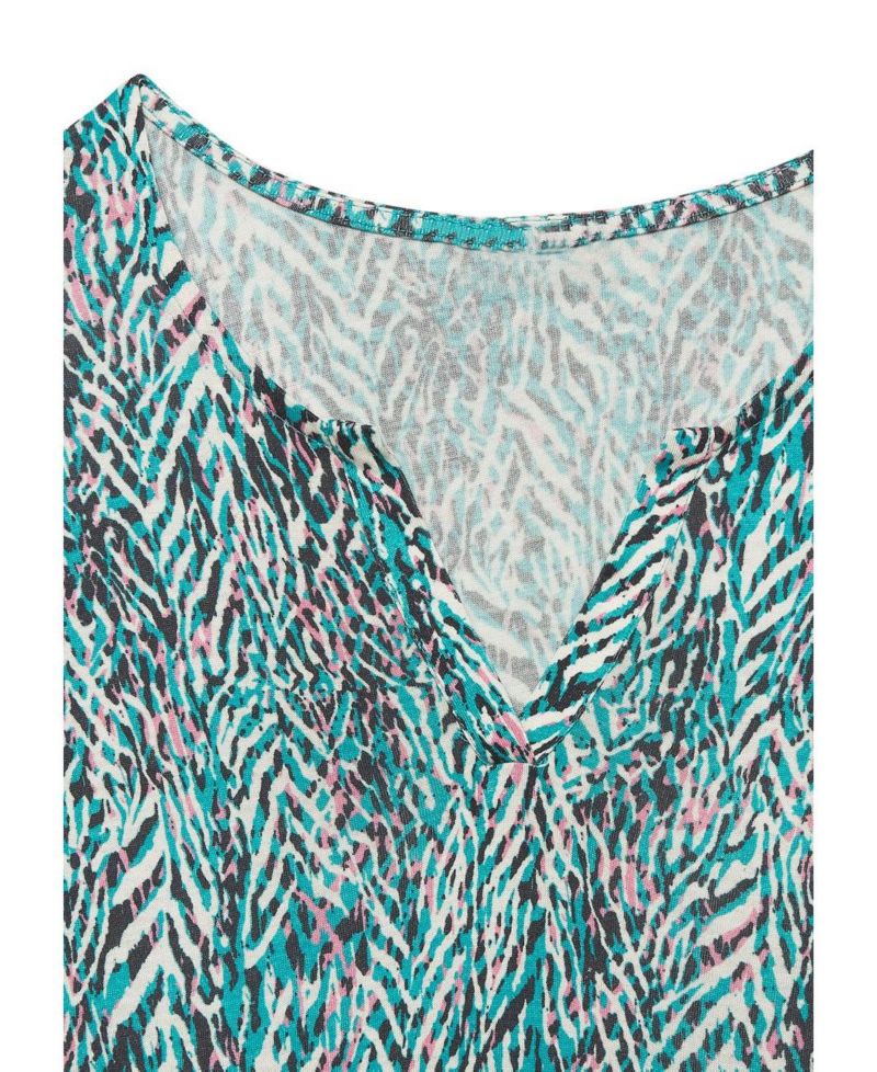 Women's A-Line Printed Notch-Neck Maxi Dress