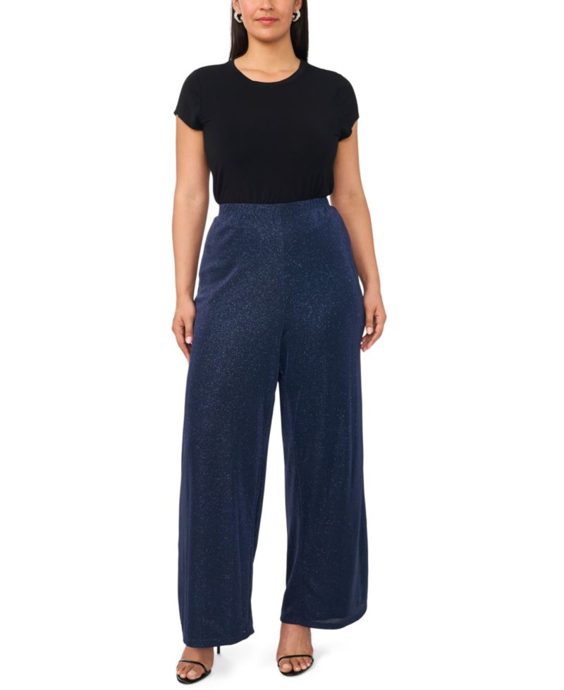 Plus Size Side Slit Cropped Pull-On Pants