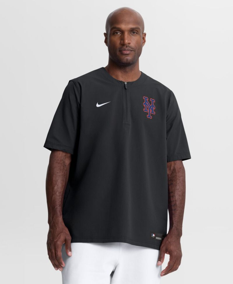 Men's Black New York Mets Authentic Collection Dri-FIT Quarter-Zip Windshirt