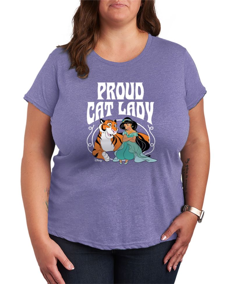 Plus Size Disney Princess Proud Cat Lady Jasmine Short-Sleeve Graphic T-Shirt