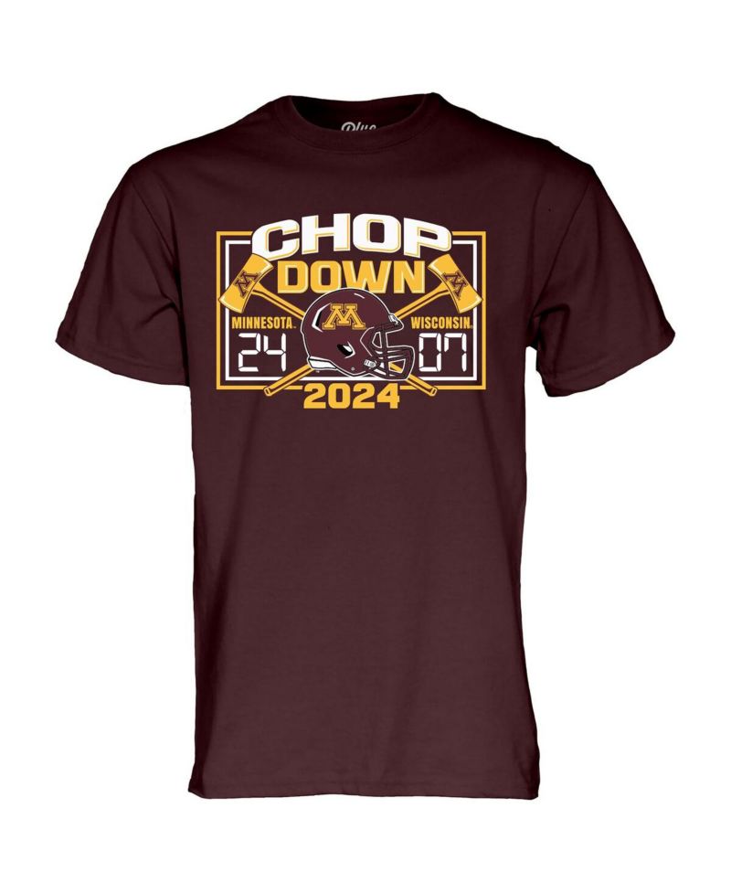 Men's and Women's Maroon Minnesota Golden Gophers vs. Wisconsin Badgers 2024 Paul Bunyan's Axe Score T-Shirt