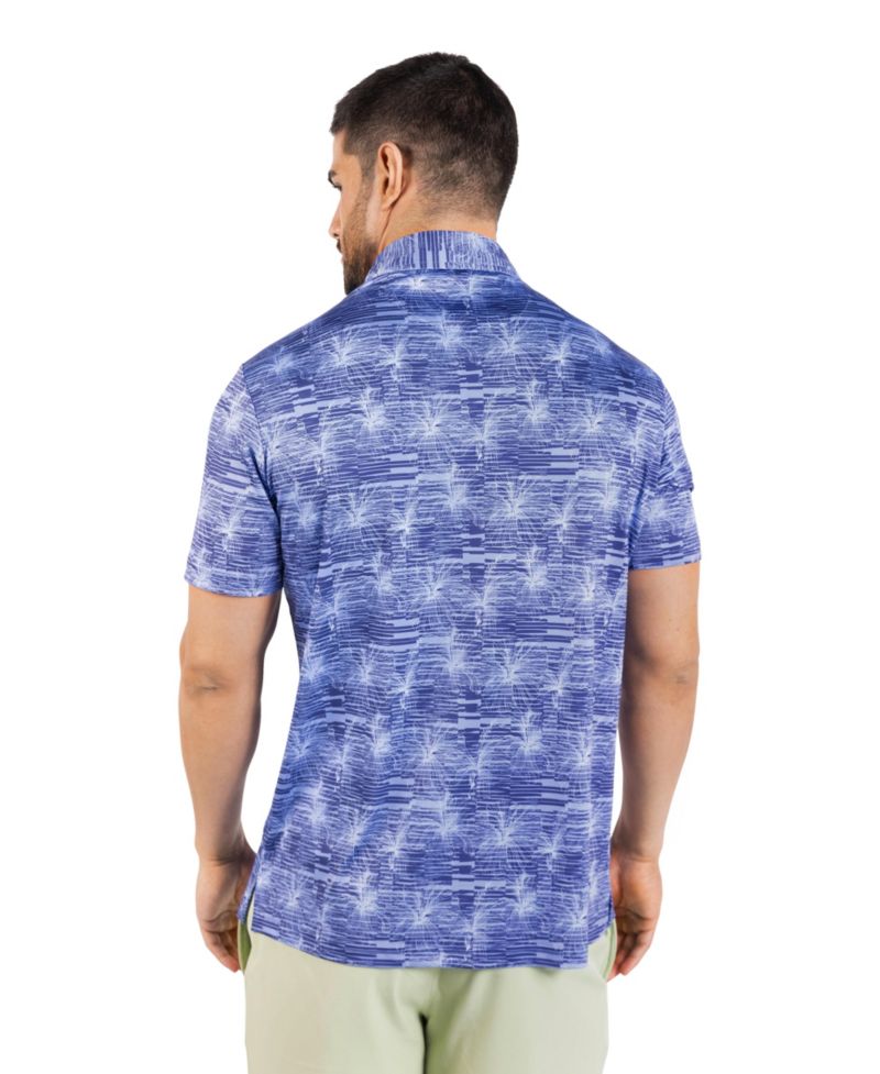 Men's Abstract Orchid Printed Performance Polo