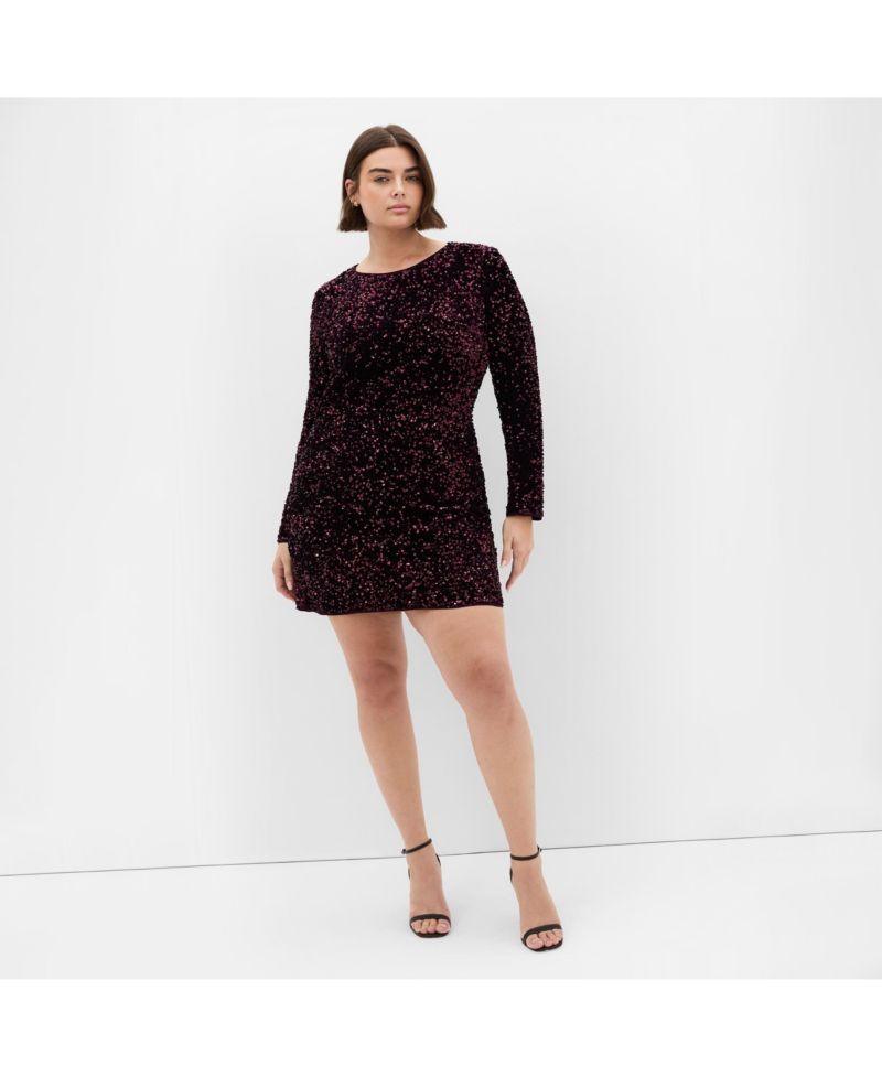 Plus Size Sequin Eclipse Dress