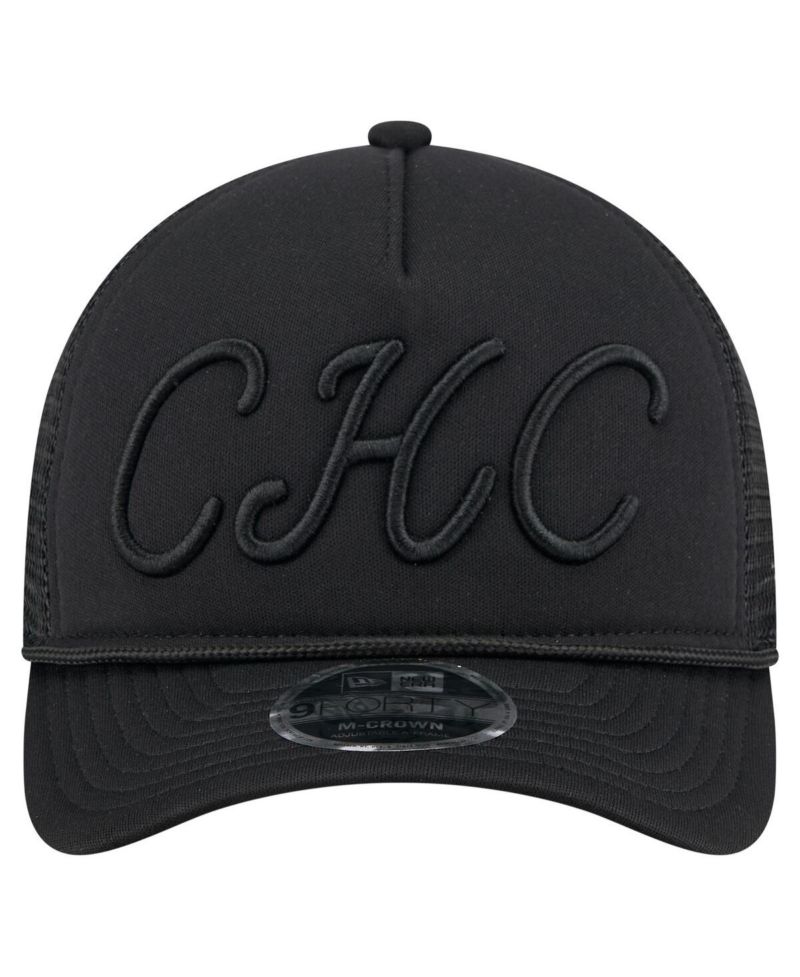 Men's Black Chicago Cubs City Initial 9FORTY A-Frame M-Crown Adjustable Trucker Hat
