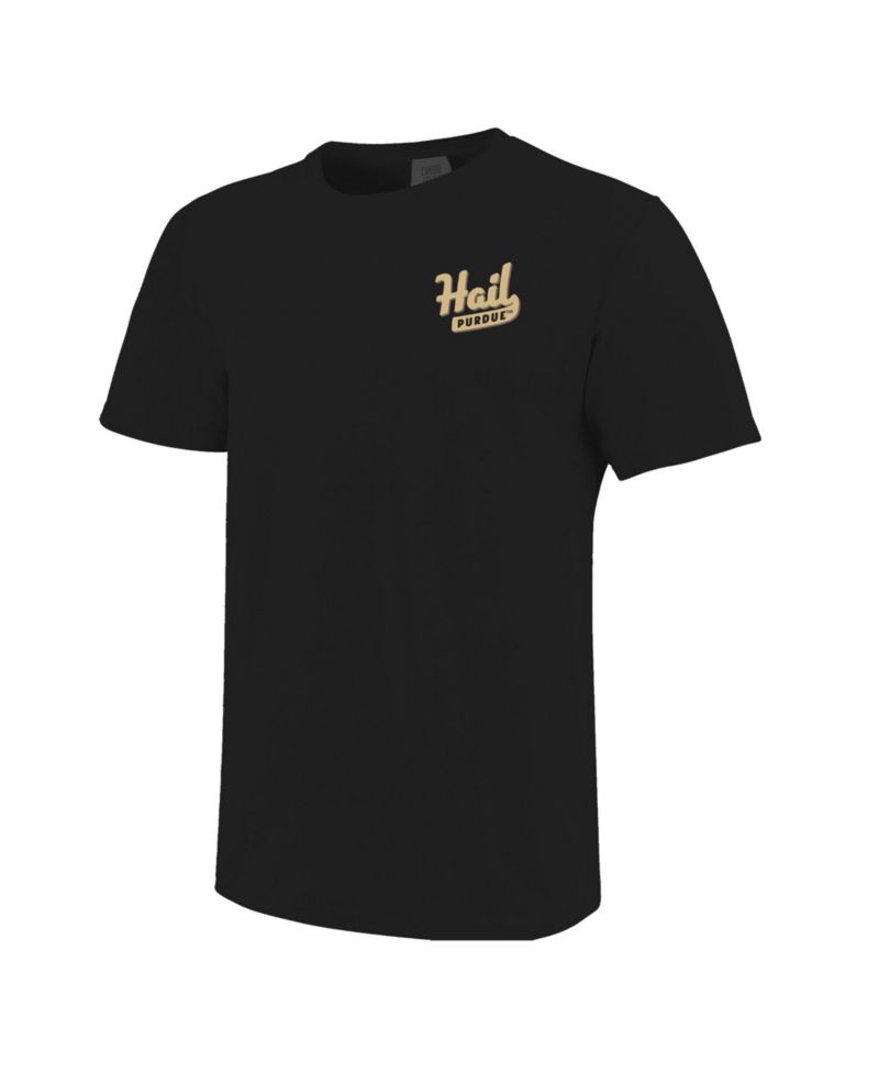Men's and Women's Black Purdue Boilermakers Hyper Local Clock Tower T-Shirt