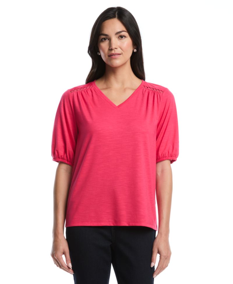 Petite Puff-Sleeve Top
