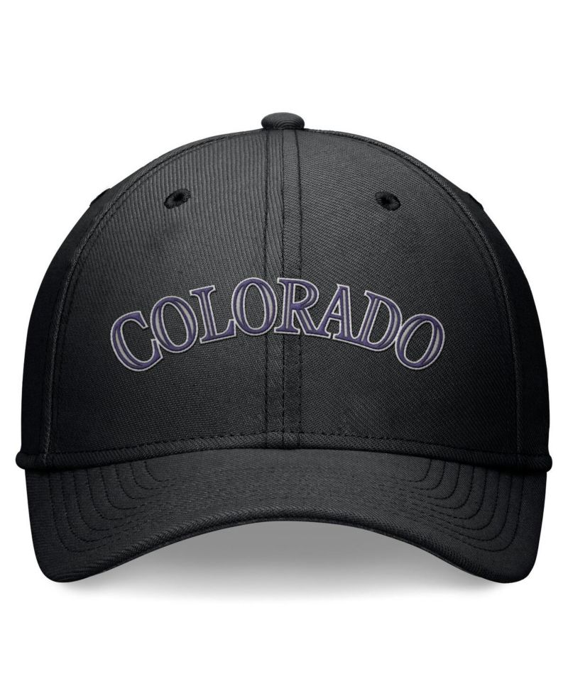 Men's Black Colorado Rockies Evergreen Performance Flex Hat