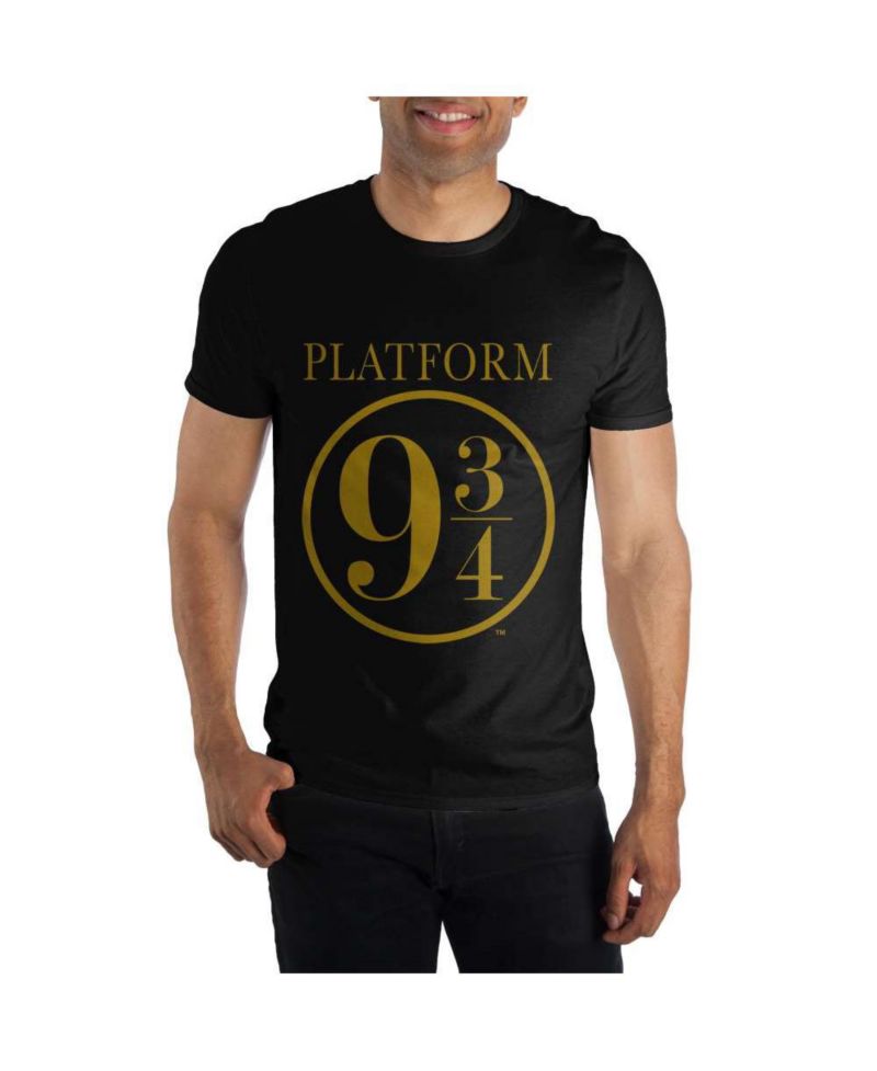 Big & Tall Hogwarts Express Platform Nine and Three-Quarters 9 3/4 Black Tee T-Shirt Shirt-4XL