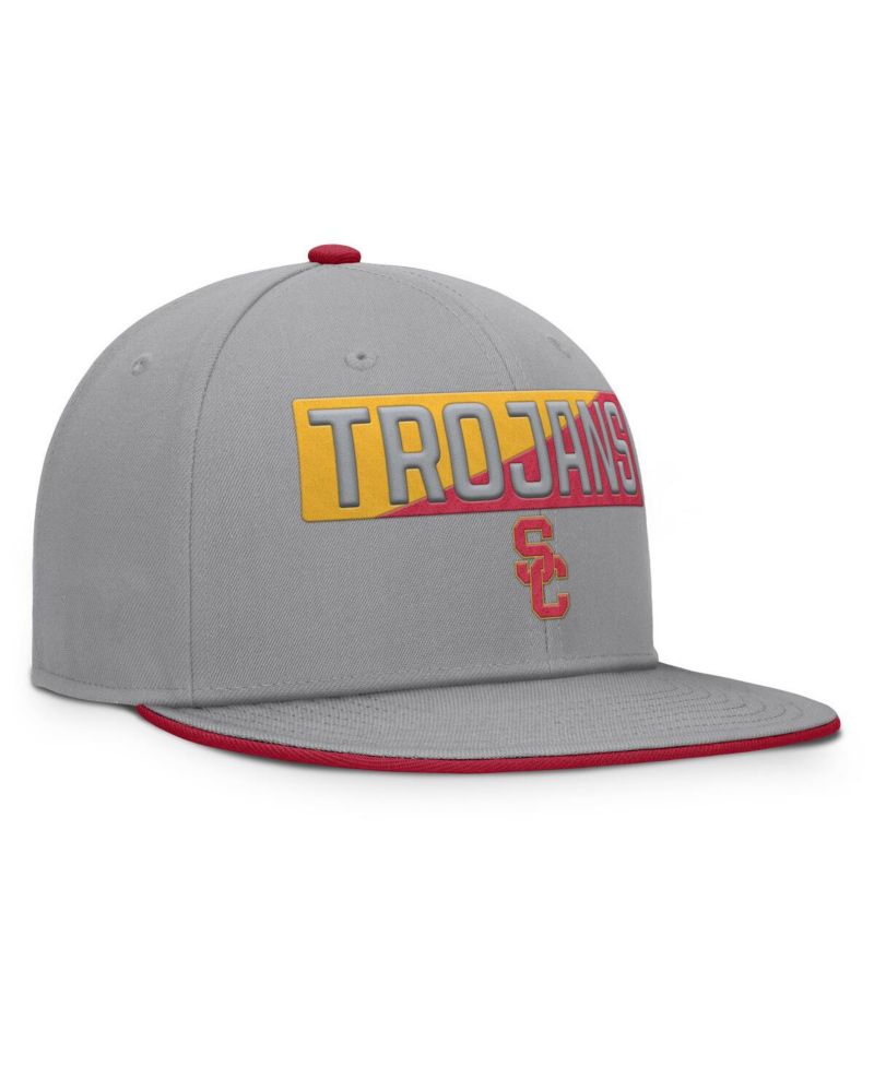 Men's Gray USC Trojans Duo Snapback Hat