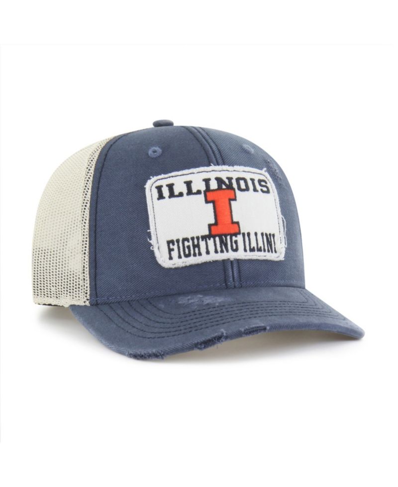 Men's and Women's Navy Illinois Fighting Illini Egremont Well-Worn Adjustable Trucker Hat