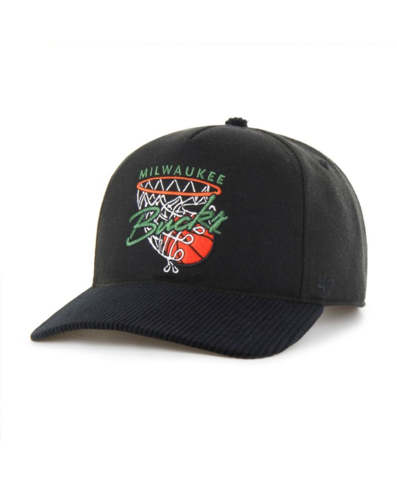 Men's '47 Black Milwaukee Bucks Nothing But Net Hitch Adjustable Hat